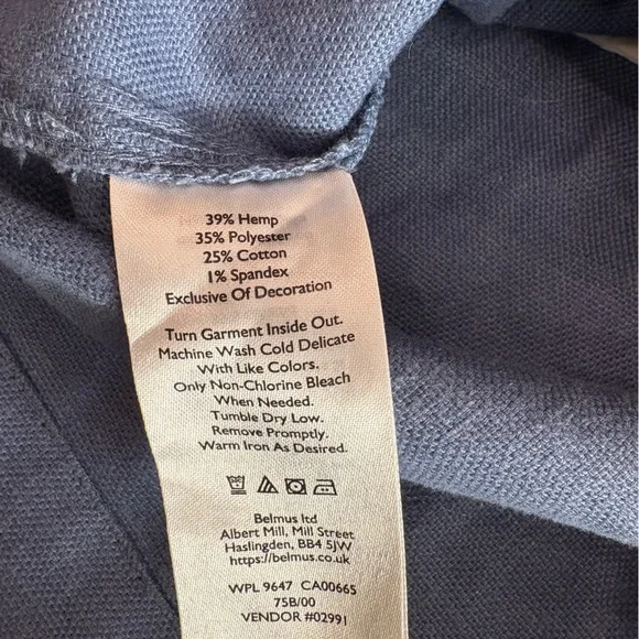 Eddie Bauer Blue Short Sleeve Hemp Linen Blend Romper Jumpsuit - Picture 6 of 9